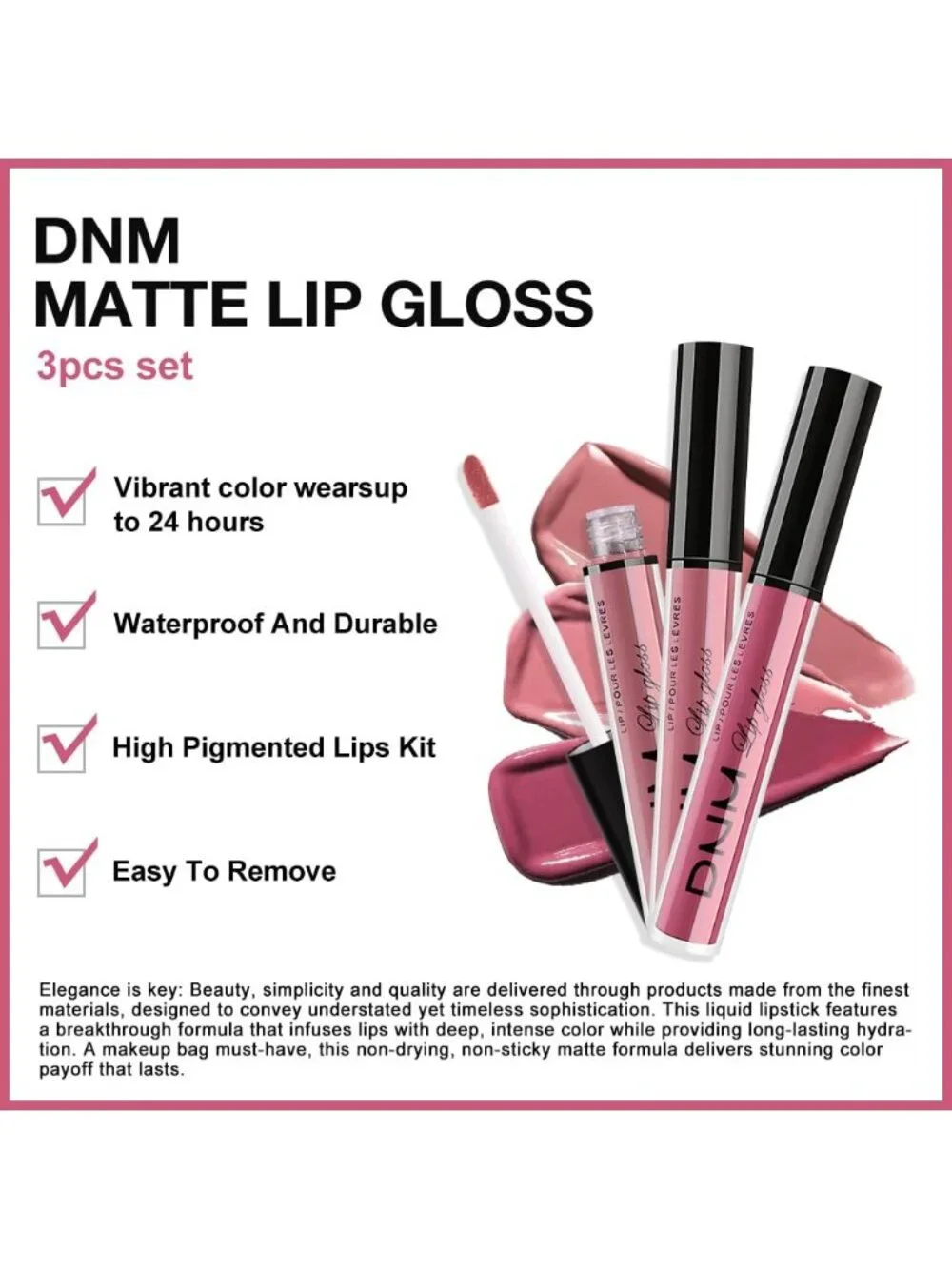 Set31-Light Mauve & Neutral Mauve & Mauve 3pcs Matte Liquid Lipstick Lip Gloss